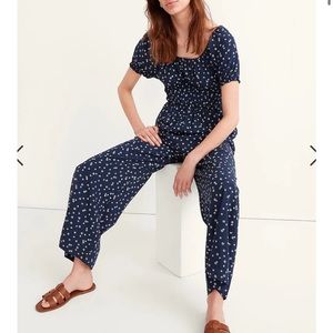 Madewell Navy and White Jumpsuit